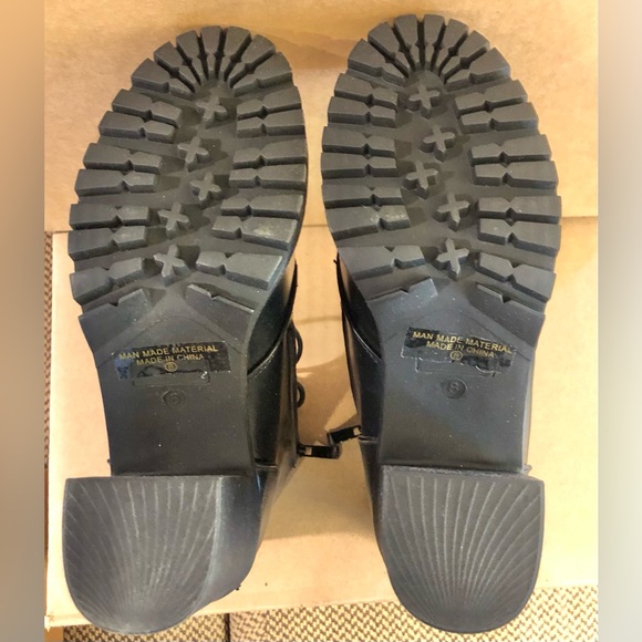 Women's Chunky Heel Booties Lace Up Round Toe Platform Ankle Boots Size 8 - Picture 11 of 14